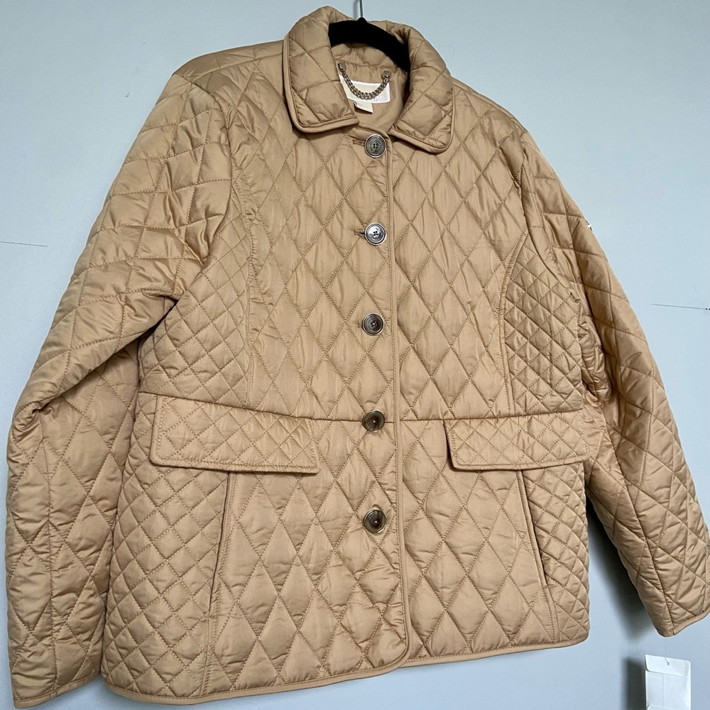 NWT Michael Kors Quilted Jacket in Khaki. Sizes Lg & Xl